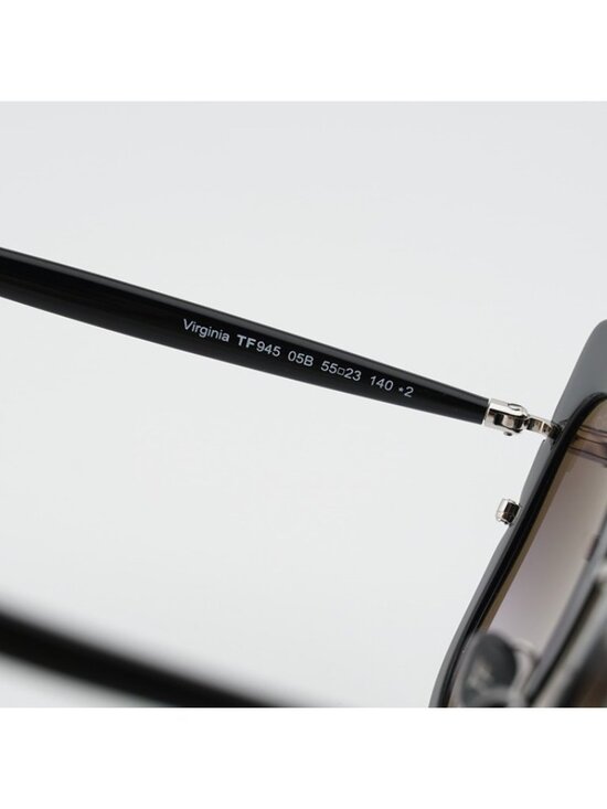 Tom Ford Virginia FT0945 05B Sunglasses Black Cat Eye Frame, Smoke Lenses main image 6